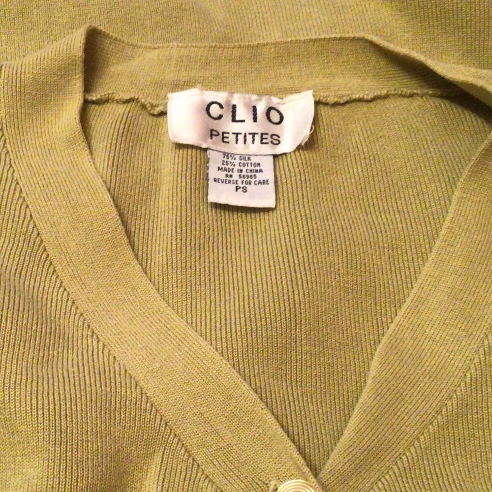 Vintage 90s Clio Silk/Cotton Cardigan - Picture 5 of 7